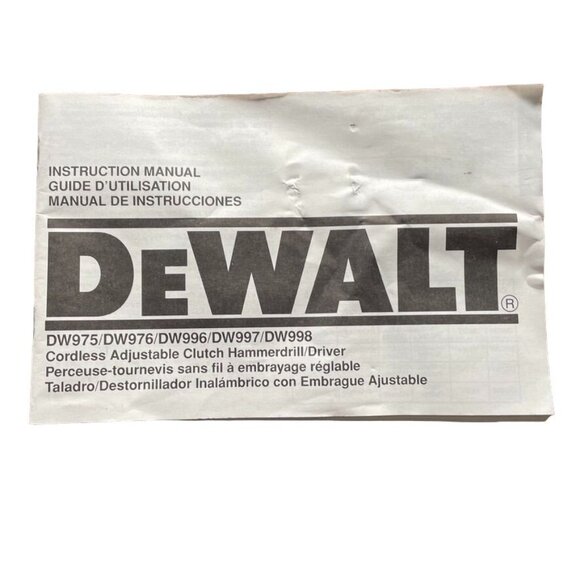 Dewalt Cordless Adjustable Clutch Hammerdrill Manual Instructions u - Picture 1 of 3